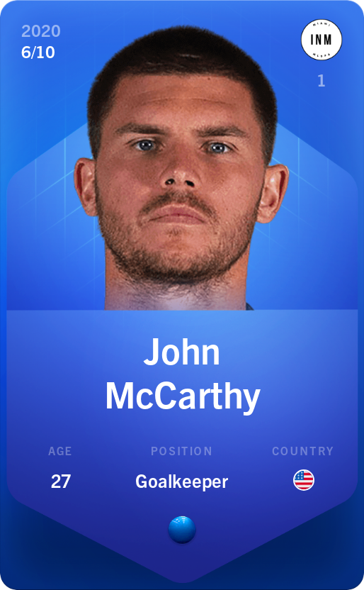 Sorare - Sorare Official - John McCarthy 2020-21 • Super Rare 6/10 - NFT # 59057428814885802671994575735044887672808172239240011178824115276402734915740