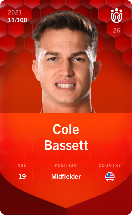 Sorare - Sorare Official - Cole Bassett 2021-22 • Rare 11/100 - NFT # 63323278783152943787858975613048088228031876899310492638033382424058928651893