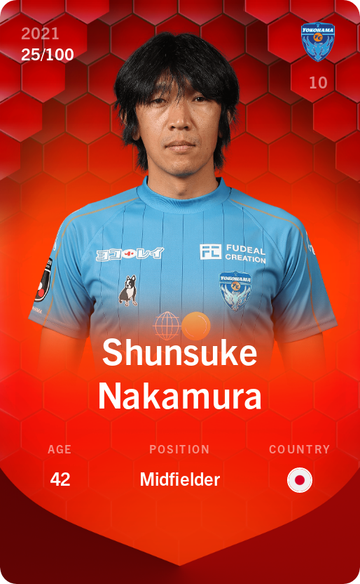 Sorare - Sorare Official - Shunsuke Nakamura 2021-22 • Rare 25/100 - NFT # 7929587205800144251094700859631814181180829053385158374375913463749595356263