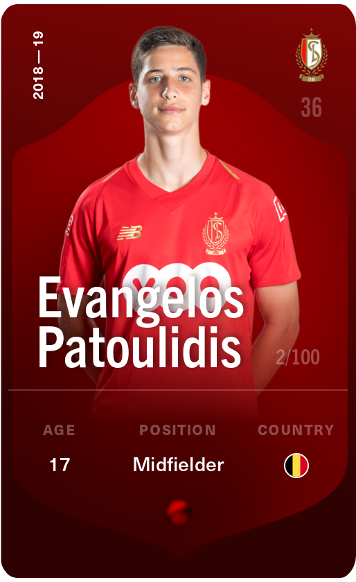 Sorare - Sorare Official - Evangelos Patoulidis 2018-19 • Rare 2/100 - NFT # 10047389185939772714481367479283746027590943379678440114473911138968130984115