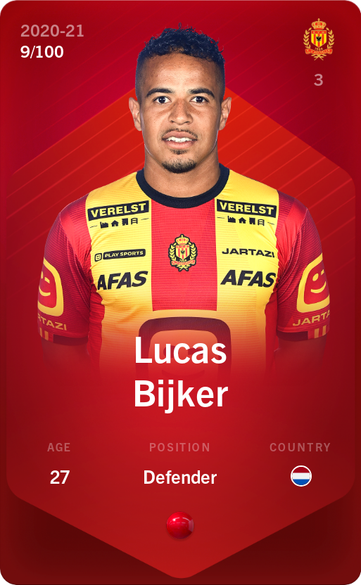 Sorare - Sorare Official - Lucas Bijker 2020-21 • Rare 9/100 - NFT # 115505007541657062828622528689508965686553322332116009120037435283804910972505