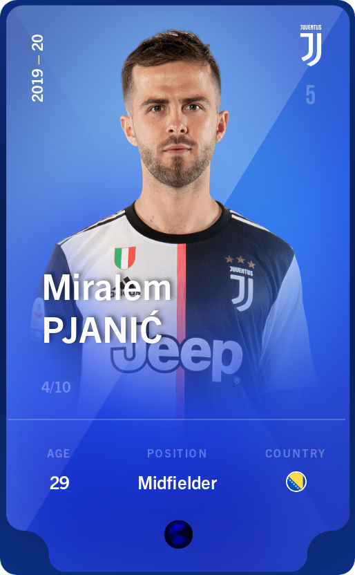 Sorare - Sorare Official - Miralem Pjanić 2019-20 • Super Rare 4/10 - NFT # 16402410954417357499565842020120403367511774252049512459345826530972300202364