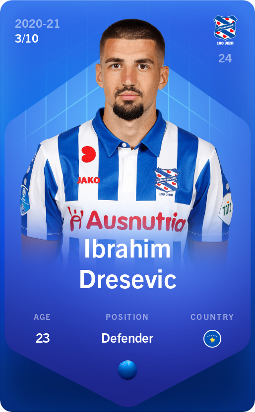 Sorare - Sorare Official - Ibrahim Dresevic 2020-21 • Super Rare 3/10 - NFT # 43305276657194606909386989133202508850636338716926596552930398823893548381710