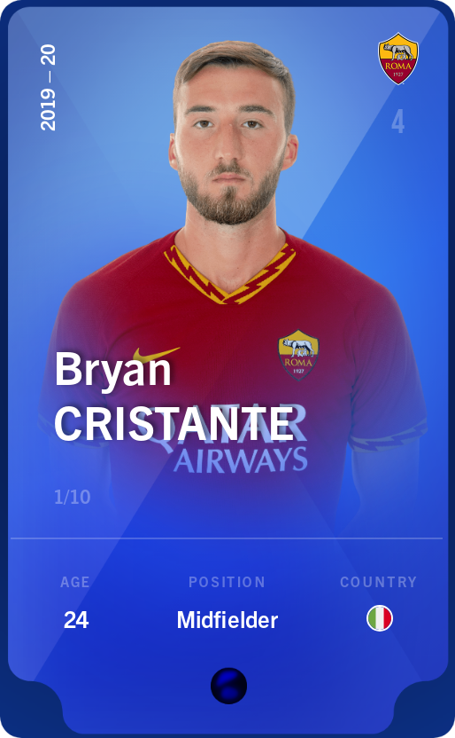 Sorare - Sorare Official - Bryan Cristante 2019-20 • Super Rare 1/10 - NFT # 70021187647795048404860688259596664656624385352072545165173206026129227639037