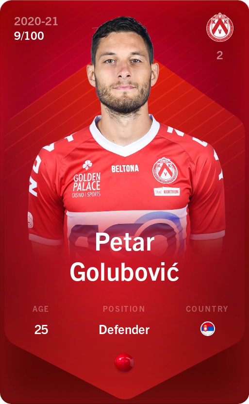 Sorare - Sorare Official - Petar Golubović 2020-21 • Rare 9/100 - NFT # 35521986192455975154904535609955140455216444085895866675825136176118809611781