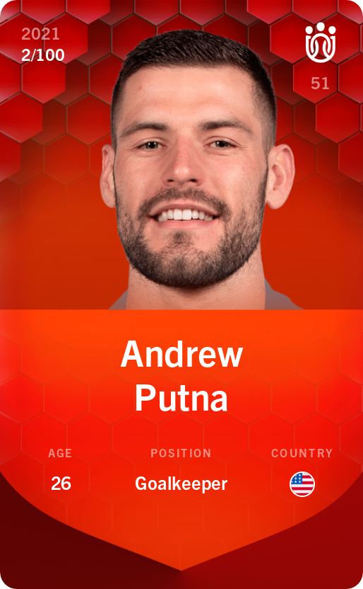 Sorare - Sorare Official - Andrew Putna 2021-22 • Rare 2/100 - NFT # 7336601364975441468258810443635392014456541607066663007833074348809663663801