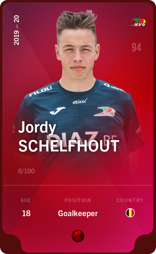 Sorare - Sorare Official - Jordy Schelfhout 2019-20 • Rare 6/100 - NFT # 63276918899560473442144047421236142687109527316898972371340289047165286453557