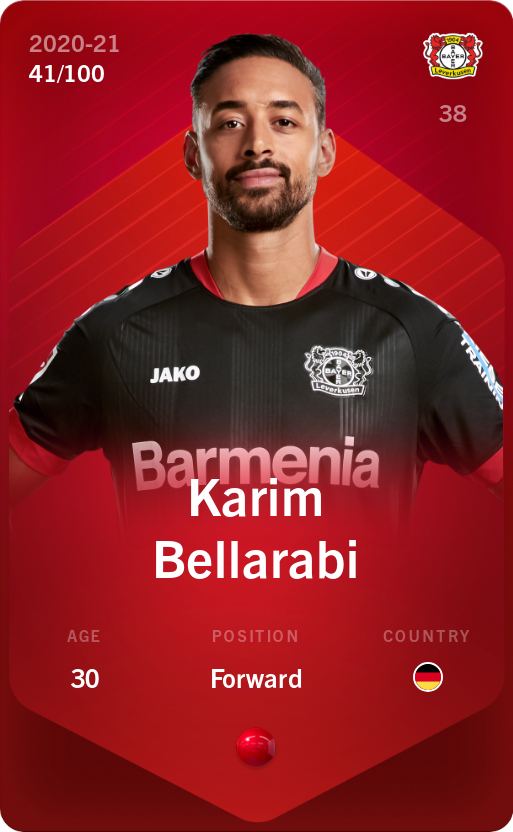 Sorare - Sorare Official - Karim Bellarabi 2020-21 • Rare 41/100 - NFT # 12711512505495645534493166276789599036961374977796720807885068222858198094381