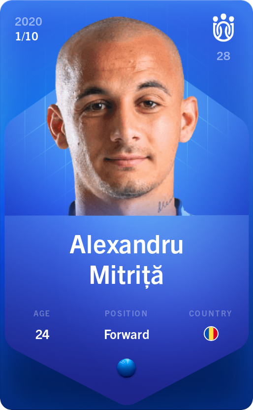 Sorare - Sorare Official - Alexandru Mitriță 2020-21 • Super Rare 1/10 - NFT # 74530318119243589749362570331931287076823474925127482708622611723737319614084