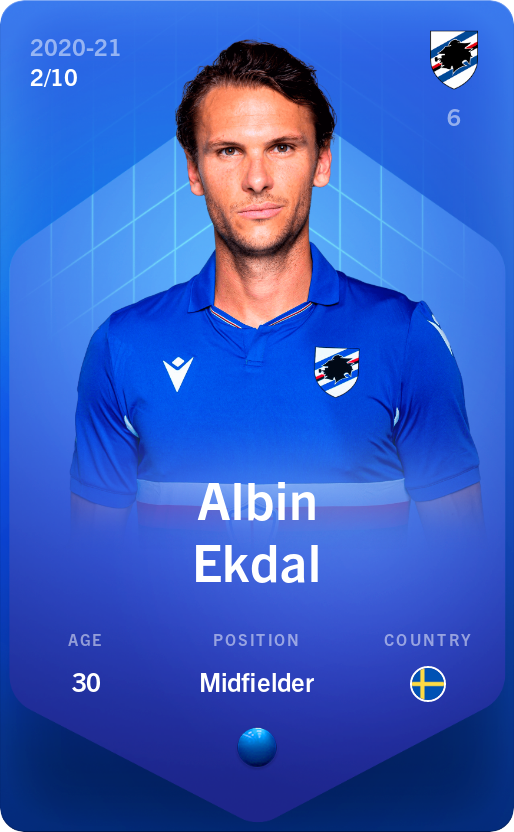 Sorare - Sorare Official - Albin Ekdal 2020-21 • Super Rare 2/10 - NFT # 20084587267920150221156094929749926135559350244845249083034125817072883933135