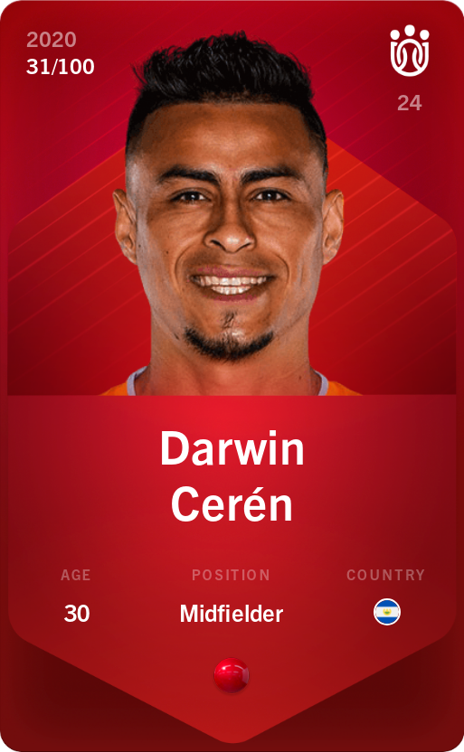 Sorare - Sorare Official - Darwin Cerén 2020-21 • Rare 31/100 - NFT # 69048903448288078340244714057317864911560317837506230572986246363776202903536