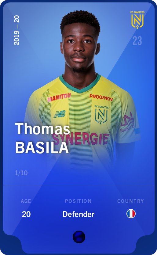 Sorare - Sorare Official - Thomas Basila 2019-20 • Super Rare 1/10 - NFT # 10088085353923453725993802286601661707013652174163542199056753498584114551843