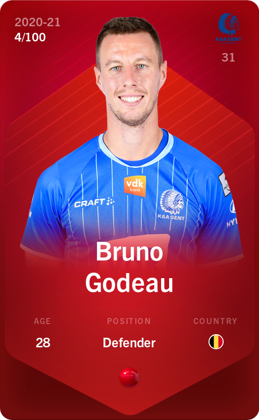 Sorare - Sorare Official - Bruno Godeau 2020-21 • Rare 4/100 - NFT # 14996353843934052621350439897138531287425539376574164011524490606014555582474