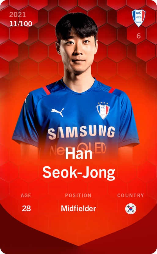 Sorare - Sorare Official - Han Seok-Jong 2021-22 • Rare 11/100 - NFT # 6021530987984842145355709194734079202737905051142144239513224837594297928250