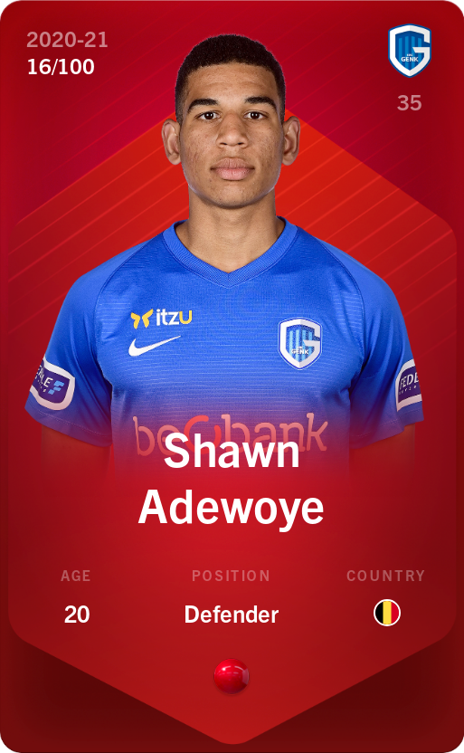 Sorare - Sorare Official - Shawn Adewoye 2020-21 • Rare 16/100 - NFT # 45333169769946712276826331466432134851503699746633574378657589492906131915933