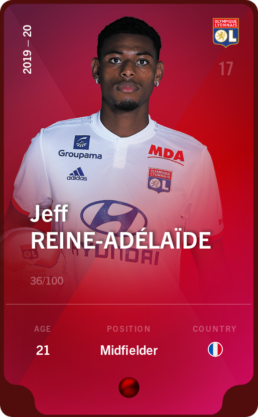 Sorare - Sorare Official - Jeff Reine-Adélaïde 2019-20 • Rare 36/100 - NFT # 11788898820925166675541870161629227145973272530071193611364195691474943426494