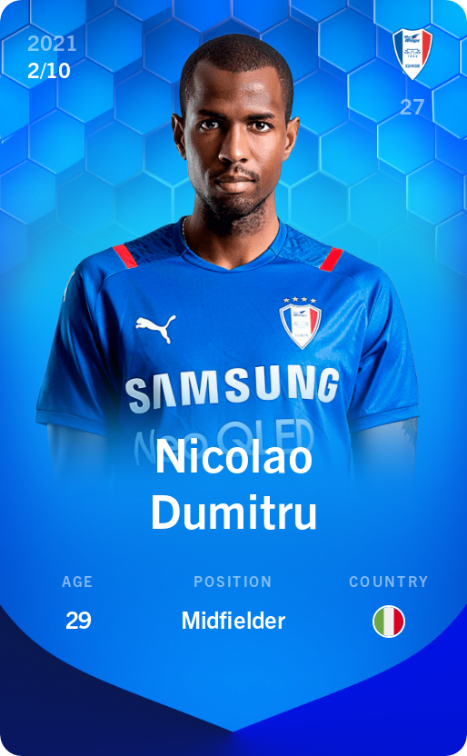 Sorare - Sorare Official - Nicolao Dumitru 2021-22 • Super Rare 2/10 - NFT # 40951475026592061490097327845810495252710492570425486932589562677672844407317