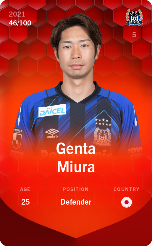 Sorare - Sorare Official - Genta Miura 2021-22 • Rare 46/100 - NFT # 74919580128424558625160167632417271027347682084669044918607484747276824149856