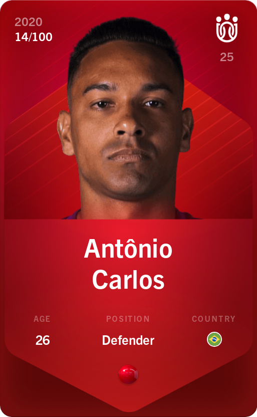 Sorare - Sorare Official - Antônio Carlos 2020-21 • Rare 14/100 - NFT # 92879253785295213067694857140479625378643230683574006779246318719747005950186