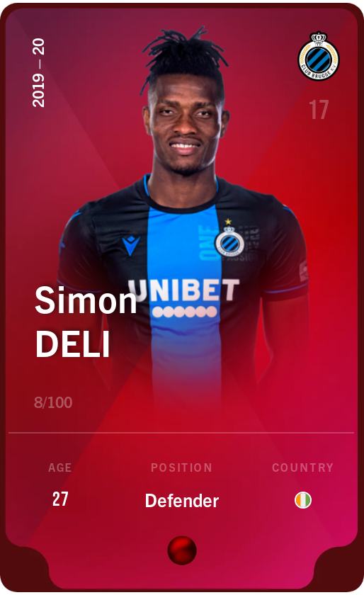 Sorare - Sorare Official - Simon Deli 2019-20 • Rare 8/100 - NFT # 68208535562242908797339037334083471589976581798969968702692902848171073025792