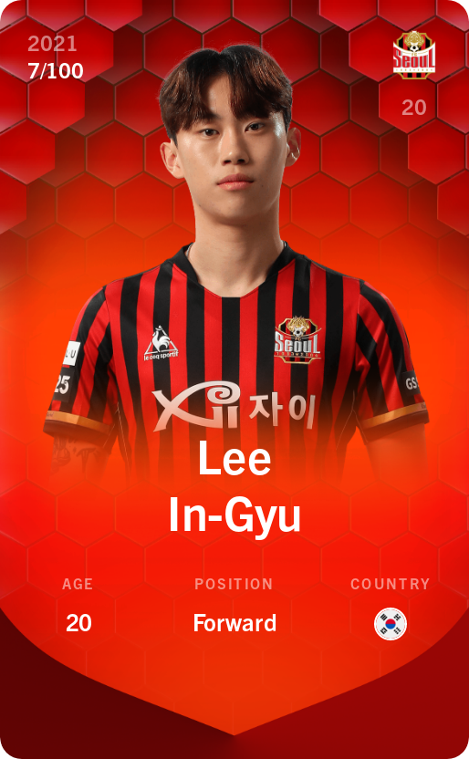 Sorare - Sorare Official - Lee In-Gyu 2021-22 • Rare 7/100 - NFT # 10005364448489062610709670870240874411395662864882772585351967330186713843397