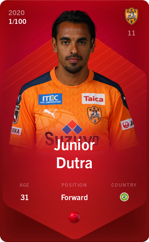 Sorare - Sorare Official - Junior Dutra 2020-21 • Rare 1/100 - NFT # 57144674378292523017411432473981325873793230758246203998897122875806226943169