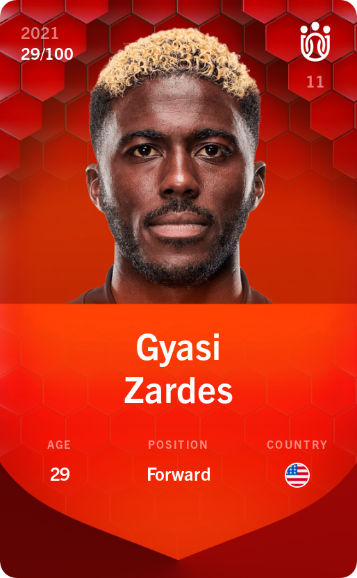 Sorare - Sorare Official - Gyasi Zardes 2021-22 • Rare 29/100 - NFT # 46606584596857493214159711744019600640806972511126961773562224253822723922791