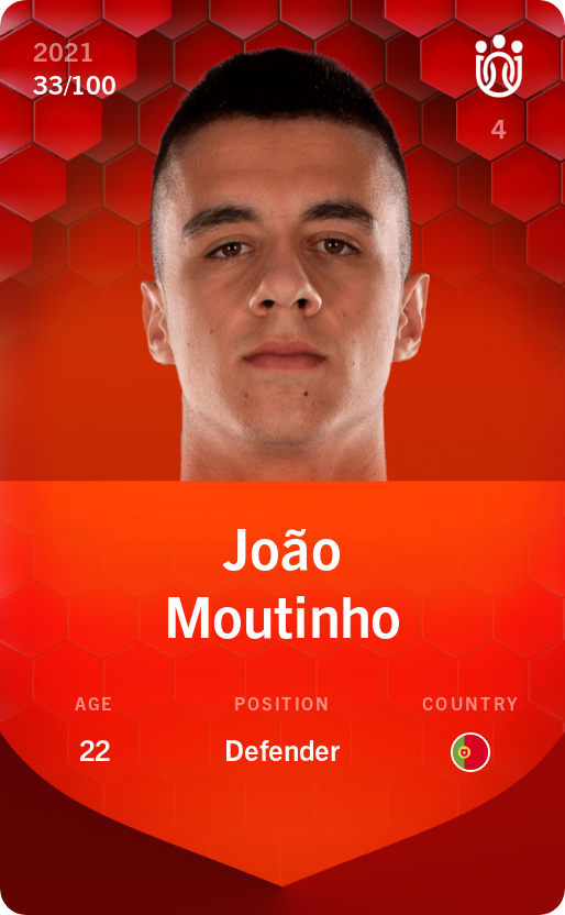 Sorare - Sorare Official - João Moutinho 2021-22 • Rare 33/100 - NFT # 93546104081332257255221161372188660482174987967442212909296632907720095306613
