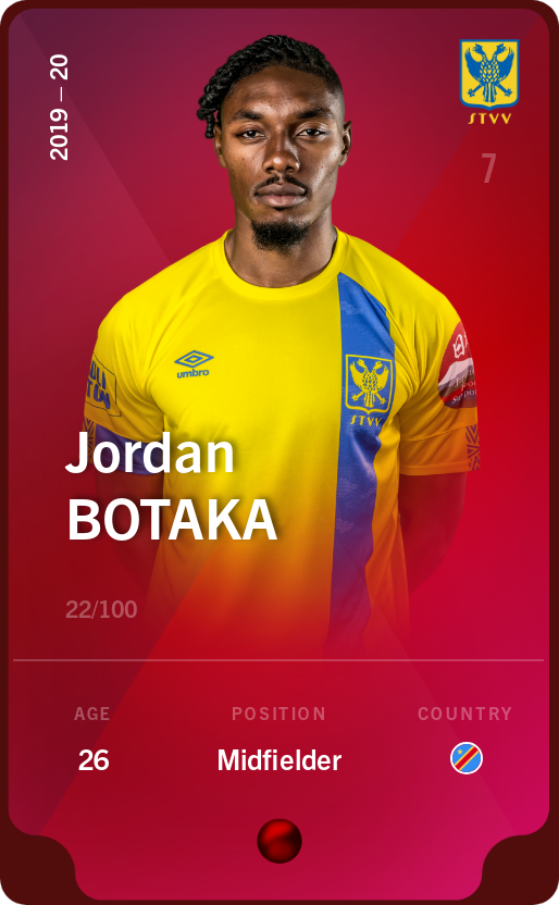Sorare - Sorare Official - Jordan Botaka 2019-20 • Rare 22/100 - NFT # 54059865530715063148582084417190257221181437508491036052810991329372292221943