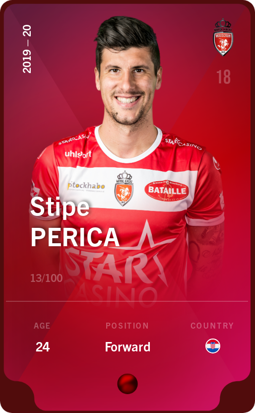 Sorare - Sorare Official - Stipe Perica 2019-20 • Rare 13/100 - NFT # 26208543835330943644149950770576460090302382395535776703777568711453797179048