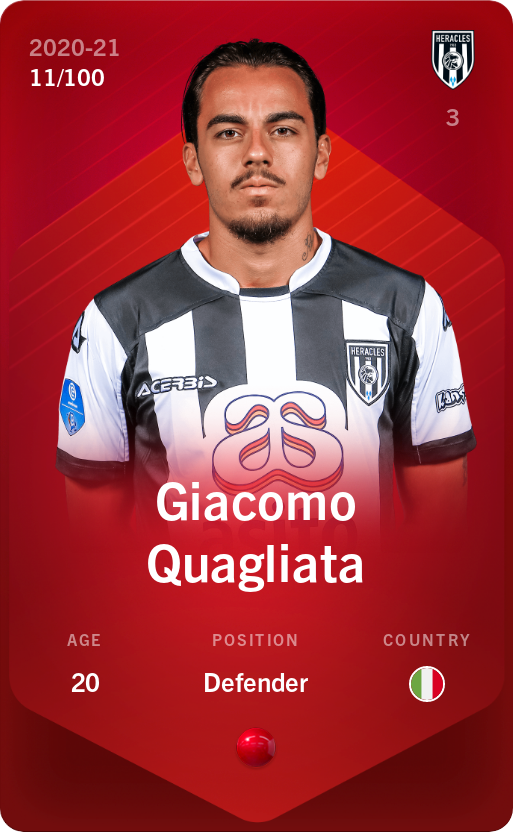 Sorare - Sorare Official - Giacomo Quagliata 2020-21 • Rare 11/100 - NFT # 30216929562713730129928359319173126177750793460342493472334348808952870278309