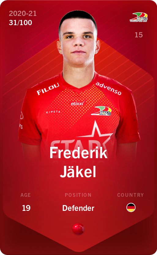 Sorare - Sorare Official - Frederik Jäkel 2020-21 • Rare 31/100 - NFT # 104475252283784265241341726096665952320117053646476814770625811780617244552959