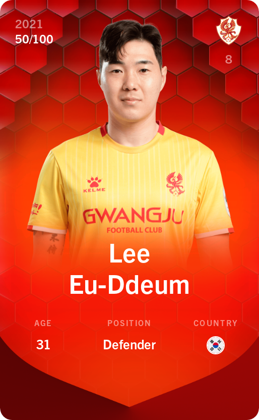 Sorare - Sorare Official - Lee Eu-Ddeum 2021-22 • Rare 50/100 - NFT # 115723631203425102741777538294175966233724380090760457205004120192981151161096