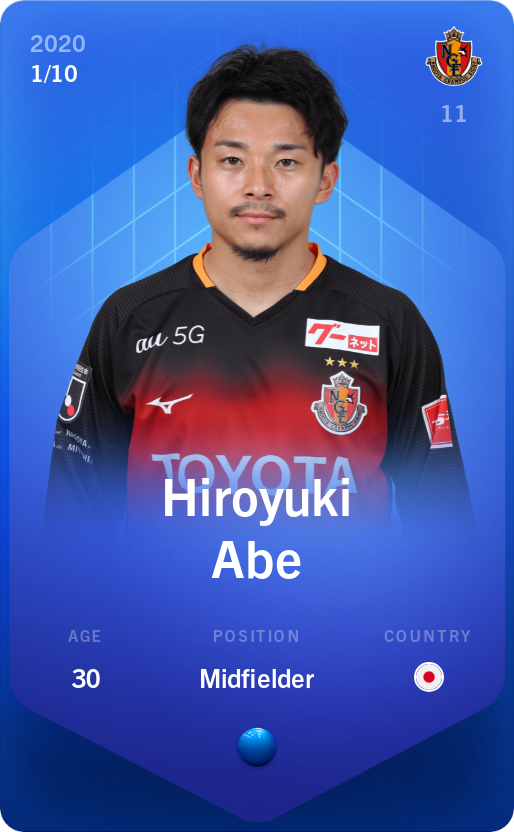 Sorare - Sorare Official - Hiroyuki Abe 2020-21 • Super Rare 1/10 - NFT # 93764382082121393375327032854489527251629177369207828696296606523788756716298