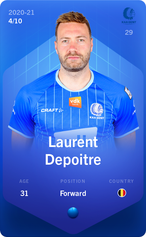 Sorare - Sorare Official - Laurent Depoitre 2020-21 • Super Rare 4/10 - NFT # 55221184720170369951786849067744687765777265431445603694939855481298105736208