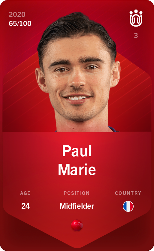 Sorare - Sorare Official - Paul Marie 2020-21 • Rare 65/100 - NFT # 27253454796468473444190325104534326566466244912252354091290685907416003765194