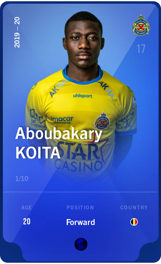 Sorare - Sorare Official - Aboubakary Koita 2019-20 • Super Rare 1/10 - NFT # 114664958743498552858467973250745213140410576182417567219317208439401805399916