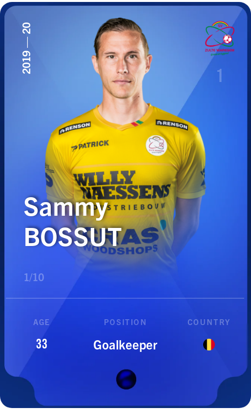 Sorare - Sorare Official - Sammy Bossut 2019-20 • Super Rare 1/10 - NFT # 89315418006623315018173543071838556350073680180171804270676128155075189897093