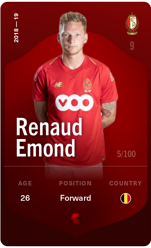 Sorare - Sorare Official - Renaud Emond 2018-19 • Rare 5/100 - NFT # 102909083052839106569599661753682923128777609048269785518215861223443205310238