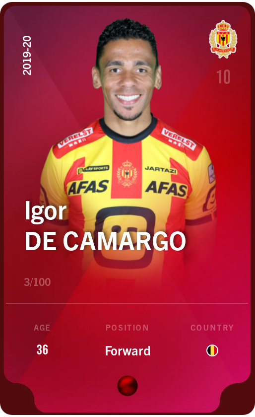 Sorare - Sorare Official - Igor de Camargo 2019-20 • Rare 3/100 - NFT # 60086333794671893523392192751810147978675272442836958840385017699377871106034