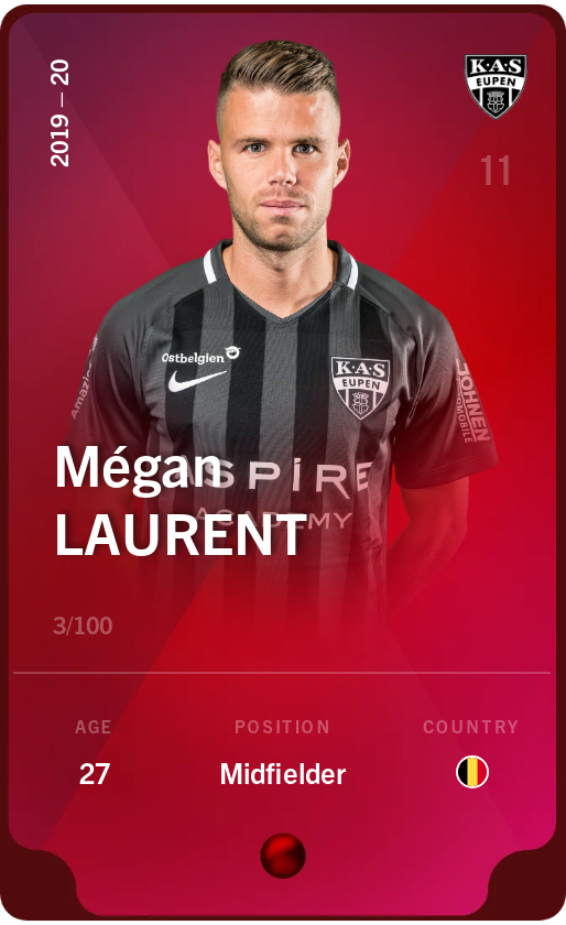 Sorare - Sorare Official - Mégan Laurent 2019-20 • Rare 3/100 - NFT # 75748133040336400714845499013304077967904993712971770890006595068269078124496