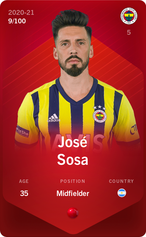 Sorare - Sorare Official - José Sosa 2020-21 • Rare 9/100 - NFT # 12026424533041776638709981030923844151686131163779518647157440987999627354785