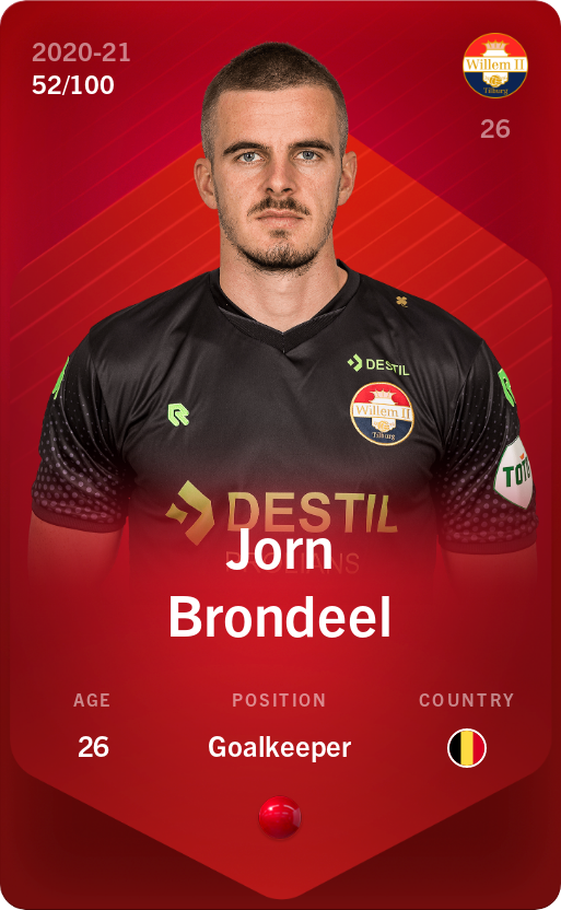 Sorare - Sorare Official - Jorn Brondeel 2020-21 • Rare 52/100 - NFT # 7466728631978784426062885480895908659568514814664102379540157799836732967174