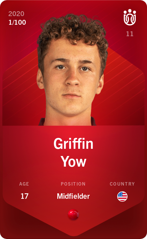 Sorare - Sorare Official - Griffin Yow 2020-21 • Rare 1/100 - NFT # 56528272744244228810919827464862577272880036665842685148078086169859335217745