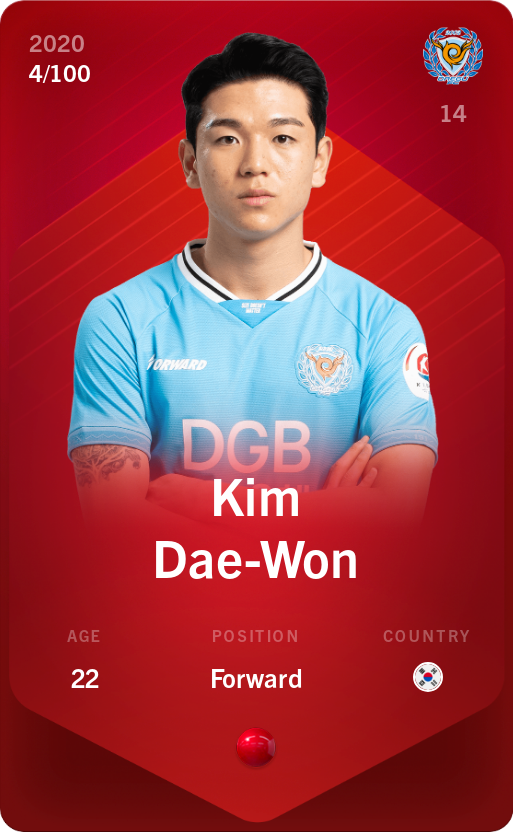 Sorare - Sorare Official - Kim Dae-Won 2020-21 • Rare 4/100 - NFT # 23064315731112233273844054920391001841271561818954526049533337809652966664974
