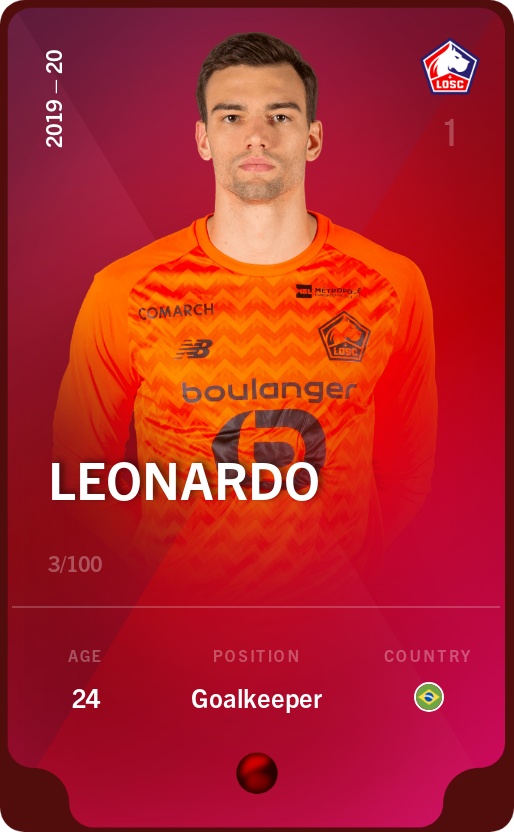 Sorare - Sorare Official - Leonardo 2019-20 • Rare 3/100 - NFT # 39908254819736966295226173102652536718578483958151459904364841492919267946905