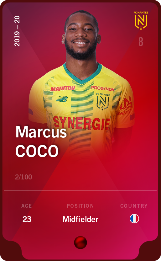Sorare - Sorare Official - Marcus Coco 2019-20 • Rare 2/100 - NFT # 90236177254218798233479750047203406326447998967227042939644961676811799437644
