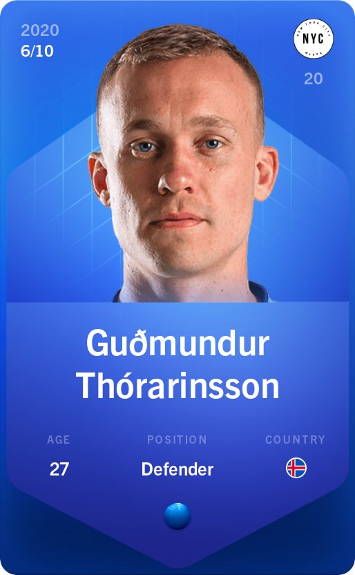 Sorare - Sorare Official - Guðmundur Thórarinsson 2020-21 • Super Rare 6/10 - NFT # 57528007088192284779698281797049047535957128523342459323968038723017481055566