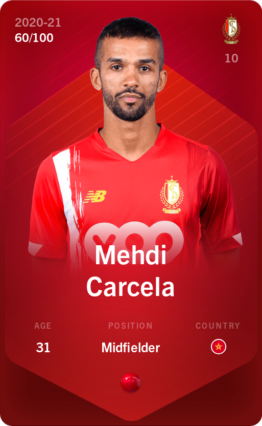 Sorare - Sorare Official - Mehdi Carcela 2020-21 • Rare 60/100 - NFT # 38582857555408716412928910409848089479640814340395674187882327262467209290016