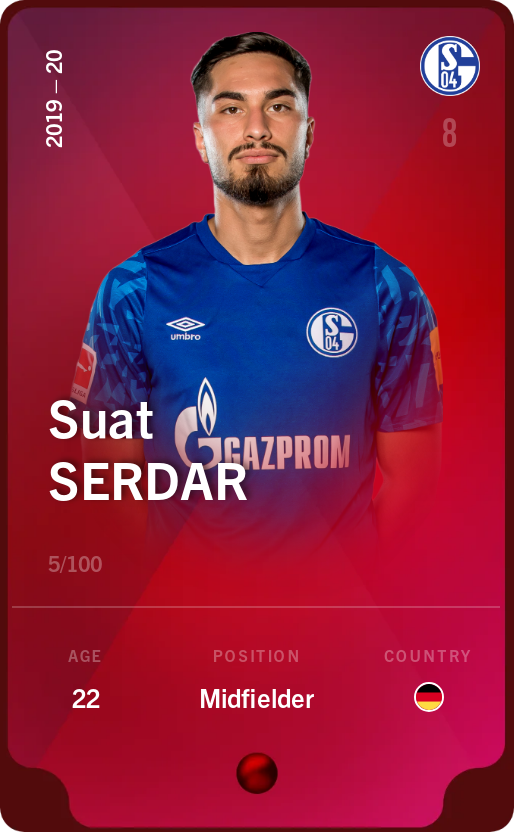 Sorare - Sorare Official - Suat Serdar 2019-20 • Rare 5/100 - NFT # 101897930048803836969130841857801904431640154057078548734243101863315733964378